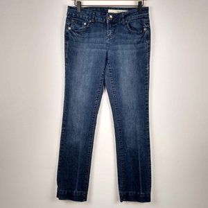 DKNY Dark Wash Criss Cross Belt Loop Jeans
